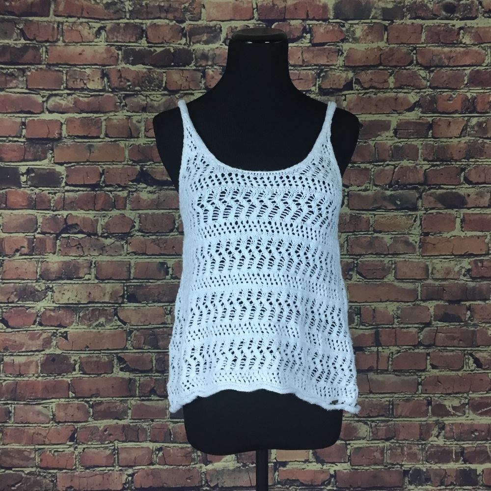 Hollister White Knitted Tank Top